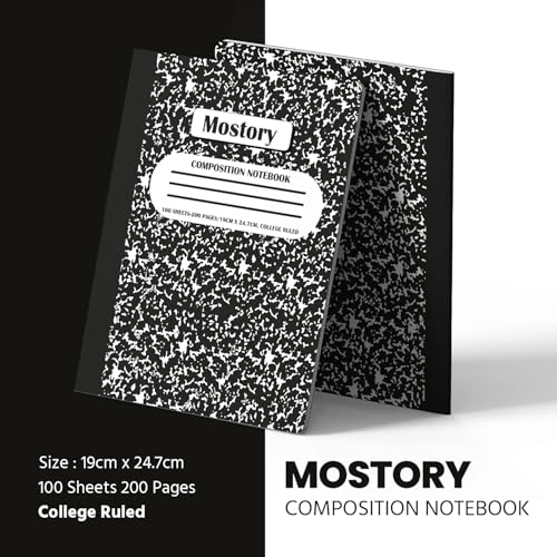 MOSTORY 1000 Pack Bulk Composition Notebook - College Ruled 200 Pages(100 Sheets), Size 7.5" x 9.75", Bulk School Supplies, Office, Bulk Notebooks for School, Writing Journal Notebook with Lined Paper - size: 1000 Pack