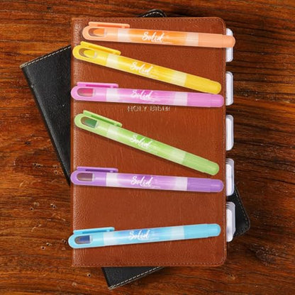 No Bleed Gel Highlighter, Bible Highlighters, Cute Bible Markers Study Journaling School Supplies and Accessories, Pack of 6
