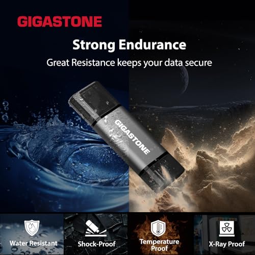 GIGASTONE 256GB Dual USB Flash Drive, USB 3.2 Gen 1, 2-in-1 USB C+A, Speed Up to 100MB/s, Head Cap Design Thumb Drive, Plug & Play for Smartphone/PC/Mac/TV/Car Audio, USB 2.0/3.0/3.1 Compatible - size: 256GB A+C 1PK