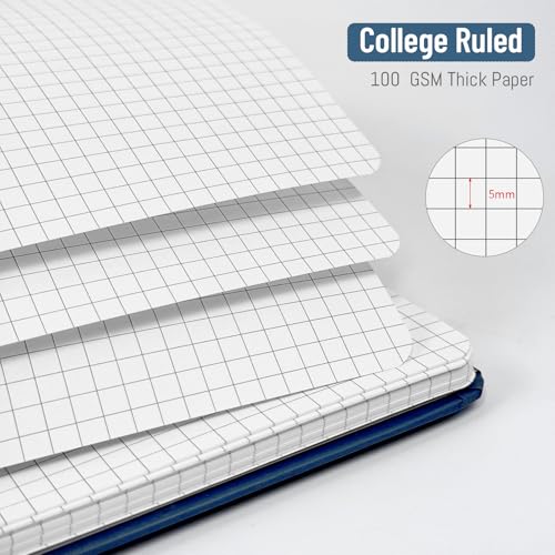 Spiral Graph Notebook(Pack of 3) 8.5” x 11”, A4 Black Grid Paper Notebook, 120 Pages 100GSM Thick Large Graphing Notebook，Hardcover Spiral Notebook Journals for Work School Engineering - color: black, style: Graph