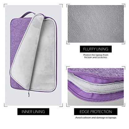 14 Inch Laptop Sleeve Case Water-Resistant Protecive Bag with Front Pocket Retractable Handle Notebook Carrying Case for 14 Inch Chromebook Notebook,Purple - color: Purple, size: 14"