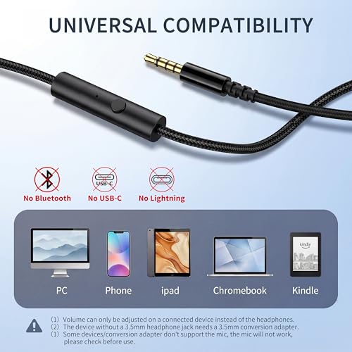AILIHEN A8 Headphones Wired for School Students Kids K-12 Classroom，Adjustable, Foldable, Over-Ear Headsets with Microphone HD Stereo Sound 3.5mm Jack for Chromebook (Blue)