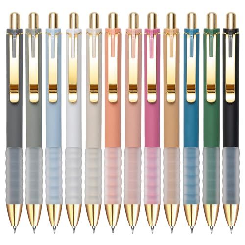Linbsunne Gel Pens Black Ink Pen 0.5mm fine Point Pens Smooth Writing Retractable Office Supplies (12-count) - color: 12-count