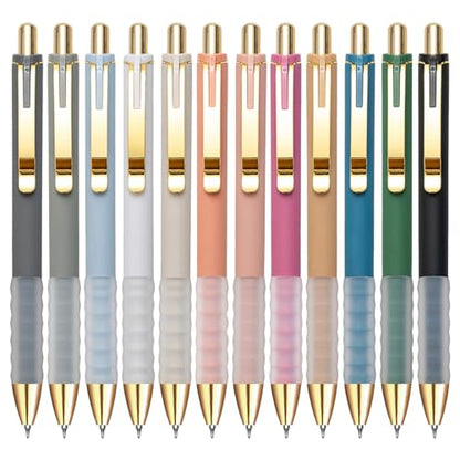 Linbsunne Gel Pens Black Ink Pen 0.5mm fine Point Pens Smooth Writing Retractable Office Supplies (12-count) - color: 12-count