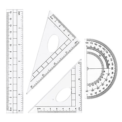 Vobou 10 pcs Math Geometry Set Student Supplies,Compass Kit Set (Black） | Shatterproof Storage Box,Rulers,Protractor,Compass,Eraser,Pencil Sharpener,Lead Refills,Pencil,for School and Drawing - color: Black