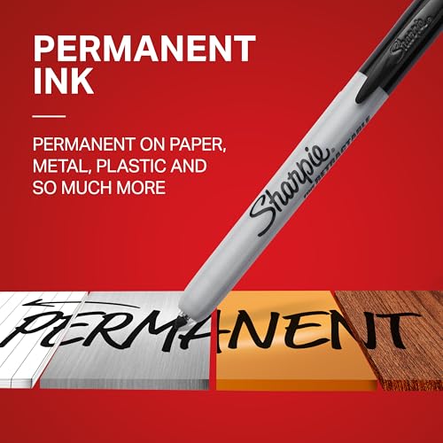Sharpie Retractable Permanent Markers, Fine Tip, Black, 12 Count - Desk, Classroom, Office Supplies - style: 12 Count Black
