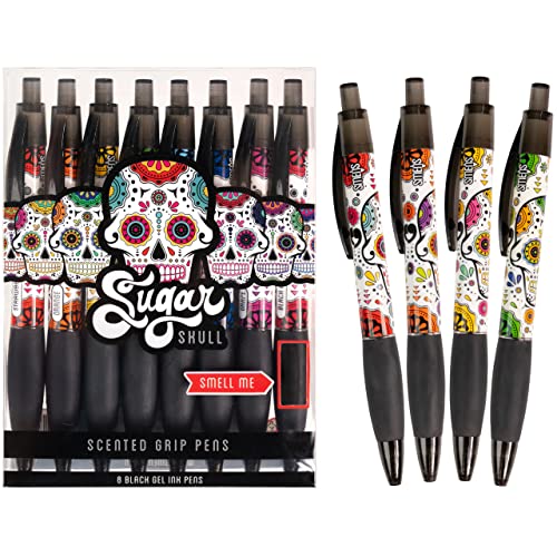 Sugar Skull Smens - Patented Gourmet Scented Pens, Black Ink, Medium Point - 8 Count - color: Sugar Skull (8 Count)