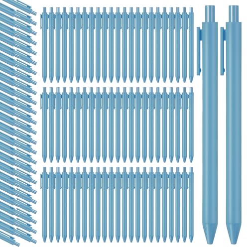 Fulmoon 50 Pcs Ballpoint Pens Bulk Retractable Comfortable Writing Pens Cute Christmas Supplies in Medium Point 1.0 mm for Teacher Office Home Baby Shower (Light Blue,Black Ink) - color: Light Blue, size: 1 Count (Pack of 50)
