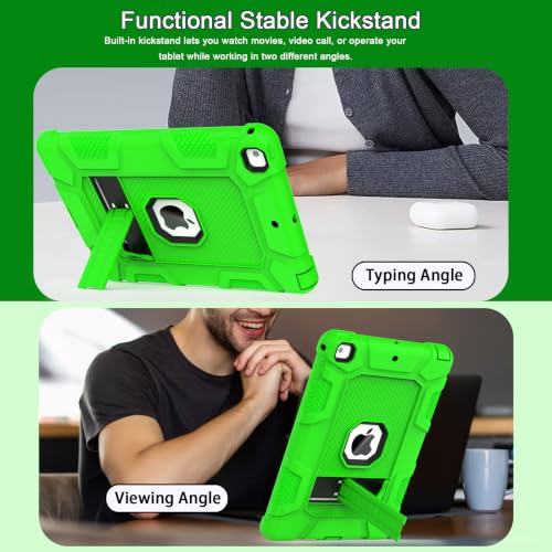 iPad 6th Generation Cases, iPad 5th Generation Case, iPad Air 2 Case, iPad 9.7 Case, Shockproof Rugged Drop Protection Cover Built with Kickstand for iPad 9.7'' A1893/A1954/A1822/A1823 (Green) - color: Green+Black