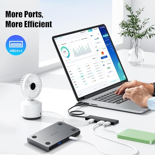 USB Adapter, 4-Port Extender for Laptop, PC, MacBook, Mac Pro, iMac, Surface Pro and More (Black - USB 2.0/1m) - color: Black-usb 2.0/1m
