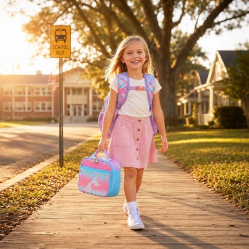 RHCPFOVR Kids Lunch Bag - Insulated Lunch Box for Boys Girls,Washable Lunch Bag and Reusable Toddler Leak-proof Lunchbox for School and Daycare - color: Blue and Pink Mermaid Tail
