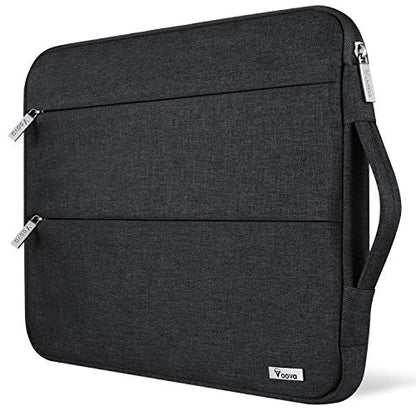 Voova 13 13.6 Inch Laptop Sleeve Case Compatible with MacBook Air 13 M1/M2/M3/M4 2020-2025, MacBook Pro 13/14, IPad Air/Pro 13, Waterproof Slim Computer Bag Cover with Handle, Black - color: Black, size: 12.6-13.6 Inch