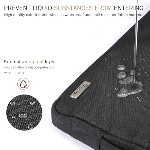 Voova 14 15 Inch Laptop Sleeve Case, Waterproof Computer Bag Cover Compatible with MacBook Air 15 M2/M3/M4 2022-2025, MacBook Pro 15, Hp chromebook 14, 14-15” Dell Lenovo Acer Asus, Black - color: Black, size: 14-15 Inch