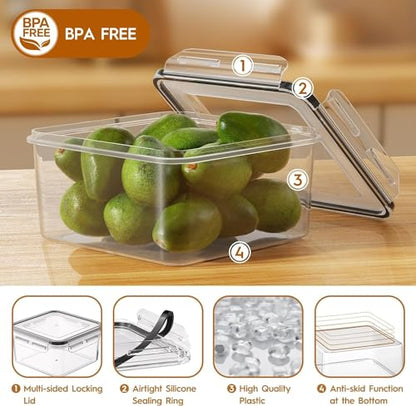 44 PCS Food Storage Containers with Lids Airtight (22 Containers & 22 Lids), Leak proof Meal Prep Container Set for Kitchen Storage, BPA-free, PVC-free Plastic, Microwave/Dishwasher Safe, Labels & Pen - color: 44 Piece