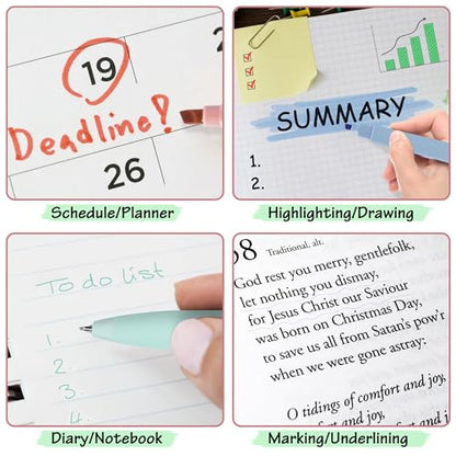 DazSpirit Bible Journaling Kit, Bible Study Supplies Set for Women & Men | 12 Pastel No Bleed Highlighters and 6 Color Pens & Laminated Tabs, Bible Essentials, Christian Gifts - color: Highlighters + Color Pens + Tabs