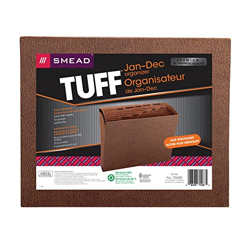 Smead TUFF Expanding File, Monthly (Jan.-Dec.), 12 Pockets, Letter Size, Redrope-Printed Stock (70488) - size: Letter, style: Jan-Dec Index, Letter Size