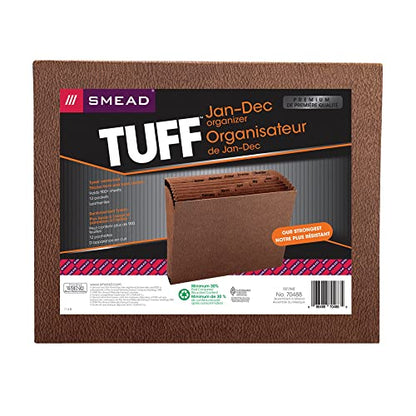 Smead TUFF Expanding File, Monthly (Jan.-Dec.), 12 Pockets, Letter Size, Redrope-Printed Stock (70488) - size: Letter, style: Jan-Dec Index, Letter Size