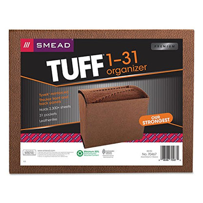Smead TUFF Expanding File, Daily (1-31), 31 Pockets, Letter Size, Redrope-Printed Stock (70467) - size: Letter, style: Daily 1-31 Index, Letter Size
