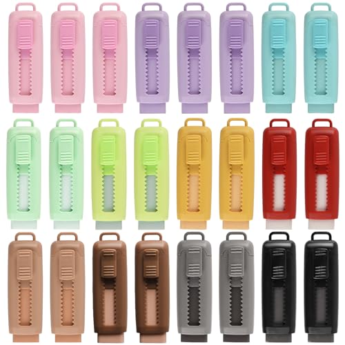 24 Pcs Cute Retractable Eraser for Pencils Cute School Supplies Kawaii Erasers for Kids Fun Cartoon Erasers Back to School Supplies Kid Party Favors Gift (Style 2) - color: Style 2