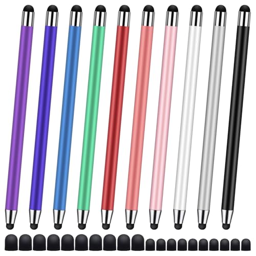 Stylus (10 PCS),Stylus Pen for Touchscreen.2-in-1 Universal Stylus | High Sensitivity,20RubberTips,10Colors,Metal barrel,Compatible with iPad,iPhone,Tablets,and Android Tablets Devices - color: 10 Colors