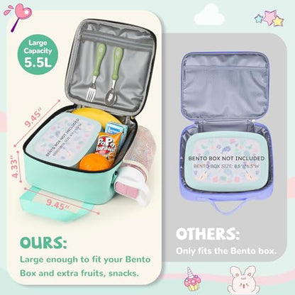 REDSHELL Lunch Box Kids, Large Insulated Lunch Bag Lunchbox for Girl, Green | Tactical Style, Cooler Lunchbag, Square Toddler Lunchbox, School & Daycare, Lunch Tote, Water Bottle Holder, Adjustable Strap - color: Green