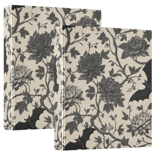 Goth Bath Round Ring Binders Crow (4) 1.5 Inch 3 Ring Binder with Clipboard Holds 200 Sheets Office Home School - color: Multicolored 13