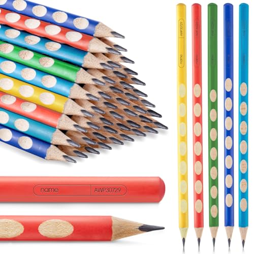 M&G 30pcs Triangular Pencils, 2B Pencils with Grip Correction, Wooden Graphite Pencils with Colored Barrels, Pre-Sharpened Break-Resistant, Suitable for Writing, Drawing, and Sketching - style: 30pcs Multicolor 2B
