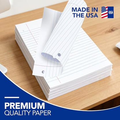Kaisa Notebook Paper USA-Made Loose Leaf Paper, 24 Pack 3600 Sheets 8"x10.5" College Ruled - 3-Hole Punched Bulk Filler Paper for 3-Ring Binder, 150 Sheets/Pack, Wholesale Available(24Pack-college) - color: College, size: 24pack