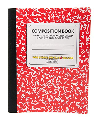 100 Sheet Composition Notebooks - School Supply Boxes - 5 College Ruled Writing Notebooks - 1 Black, 1 Red, 1 Green, 1 Blue, and 1 Yellow (College Ruled) - style: College Ruled