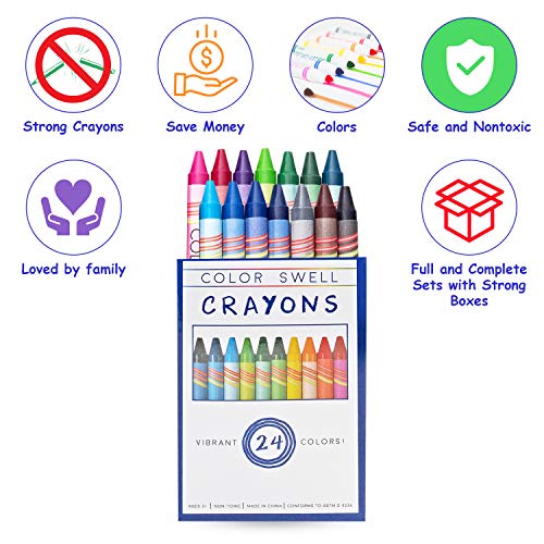 Color Swell Bulk Crayons, 40 Packs, 24 Colors Per Pack (960 Total) - size: 40 Pack | 960 Crayons
