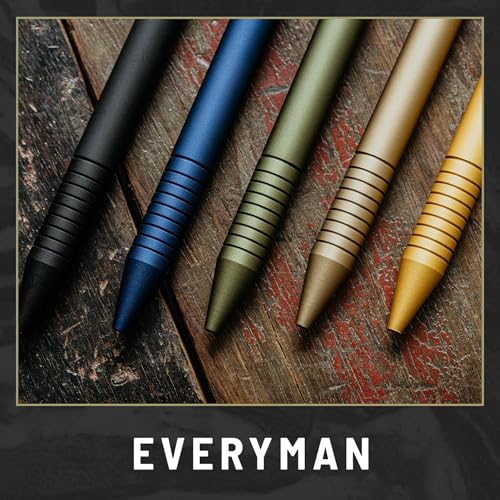 Everyman Military Super Matte Grafton Pen & Refill Set | Refillable Metal 0.7mm Gel Pen with 3 Smooth Black Ink Refills | Premium EDC Writing Tool for Office, Work, Travel & Gifting - color: Military, style: Pen with Refills Bundle
