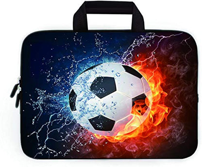 11 11.6 12 12.1 12.5 inch Laptop Carrying Bag Chromebook Case Notebook Ultrabook Bag Tablet Cover Neoprene Sleeve Fit Apple MacBook Air Samsung Acer HP DELL Lenovo Asus (Football Fire) - color: Football Fire