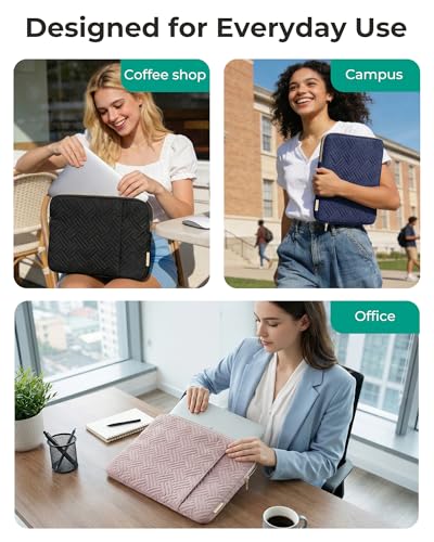 BAGSMART Laptop Sleeve Bag Compatible with MacBook Air/Pro, 13-13.3 inch Notebook, Compatible with MacBook Pro 14 Inch, MacBook Air M2 Sleeve 13 Inch, Repellent Protective Case with Pocket, Navy Blue - color: Navy Blue, size: 13-13.3 Inch
