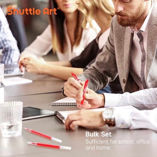 Retractable Gel Pen Refills, Shuttle Art 30 Pack Red Rollerball Gel Ink Pens Refills, Bulk Set, 0.7mm Fine Point for Writing Journaling Taking Notes School Office Home - color: Red, size: 30 Count (Pack of 1)