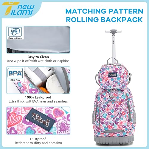 NEW TILAMI Kids Lunch Bag Double Insulated for tilami Rolling Backpack Girls Boys forTravel School Picnic, Cherry Heart - color: Cherry Heart