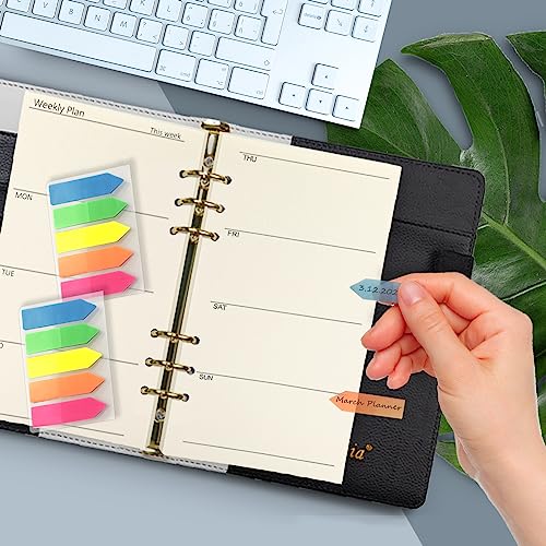 Harphia A6 6 Holes Binder Refill Set, 90Sheets Weekly Planner Insert, 5 Sheets Divider Paper, Today ruler With Inch, Translucent Zipper Bag, Pvc Card Bag, 200Pcs Colorful Index Stickers 005Da6Week - color: Week Paper Set, size: A6