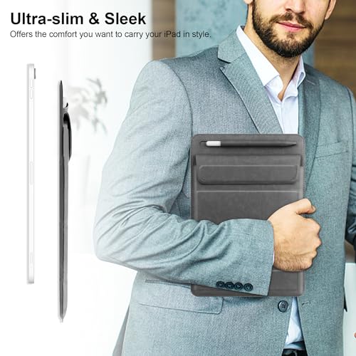 8-11 inch Tablet Sleeve Case with Pen Holder, Slim PU Lightweight Universal case with Foldable Stand for iPad 10th Generation 2022, iPad Pro 11, iPad mini6, Galaxy Tab S9/A9 Plus/A8 etc Gray - color: Gray