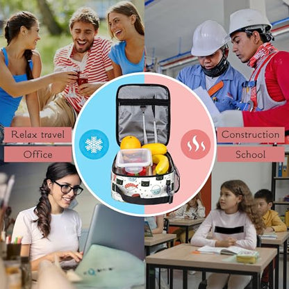 Sushi Lunch Bag for Kids, Insulated School Lunch Tote | Cute reusable lunch bag with large capacity, insulated cooler tote for girls boys school, outdoor activities and snacks - color: Cute Sushi