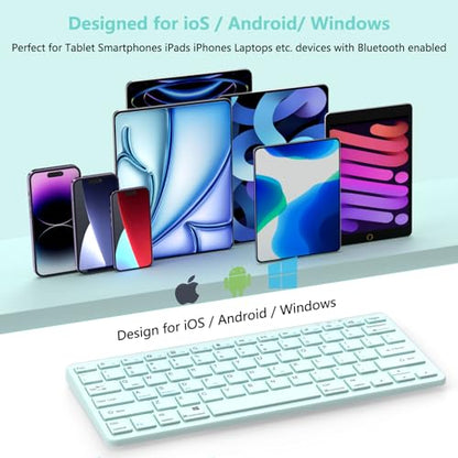MMK Bluetooth Keyboard, Tablet Keyboard Compatible iPad 11th Generation,iPad 10th/9th/8th & Air 5th/4th, iPda Pro 13/12.9/11-Inch and Air 13/11-Inch Models and More Bluetooth-Enabled Devices-Blue - color: Blue