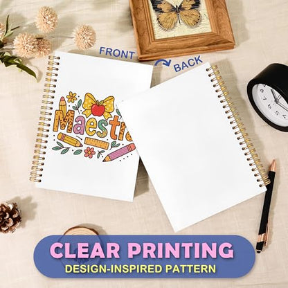 JUDFNCDE Teacher Maestra Appreciation Gifts, Regalo Para Maestra, Floral Leopard Print Hardcover Notebook Journal 5.5 x 8.3 - color: Maestra-Leopard Print