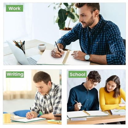 FLYING EAGLE Spiral Notebook 8.5 X 11, 1 Subject, 200 Pages College Ruled Notebook, 3-Hole Punched Paper, Hardcover Spiral Bound Notebooks for Work, School, Lined Note Taking, Green - color: 8.green