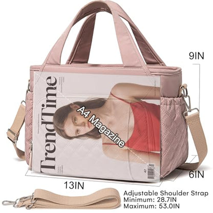 Artelaris Insulated Lunch Bag for Women,Leak-Proof Cooler Lunch Box, Cooling Tote for Adult,with 7 Pockets,Adjustable Strap(15 Liters) - color: Pink