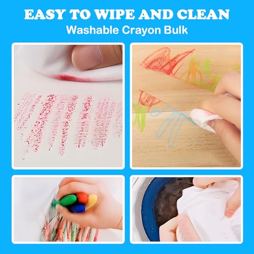 36-Color Washable Peanut Crayons for Toddlers 1-3 & Kids Ages 4-8 | Ergonomic Easy-Grip Jumbo Crayons for Fine Motor Skills & Toddler Art Supplies
