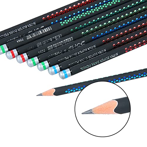Doms Fusion Xtra Super Dark Pencil Box Pack | Dark & Neat Writing Which Stays Longer | Smooth Sharpning & With Soft & Comfortable Grip | Free Scale & Erasner Inside | Pack of 30 Pencils