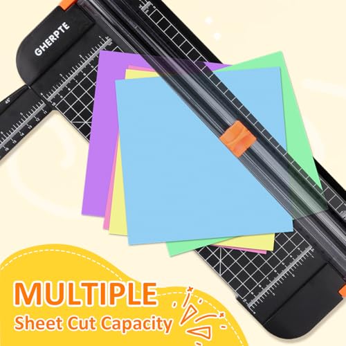 A4 Paper Cutter -12 Inch Paper Trimmer with 2pcs Replacement Blades with Safeguard Side Rulerfor Cut Gift Card,Coupon,Label, Cardstock,Photo - color: Black