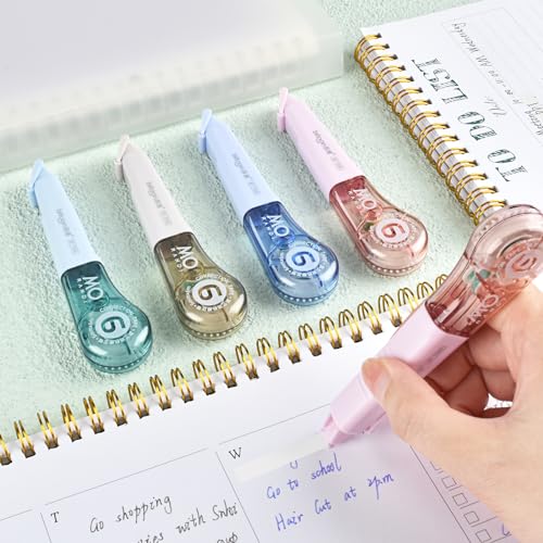 Temiary 8 Pcs Correction Tape Pens, Aesthetic for Instant Correction, Easy to Use, Pen Shaped Applicator for Office School Supplies, 1/5 Inch x 236 Inches