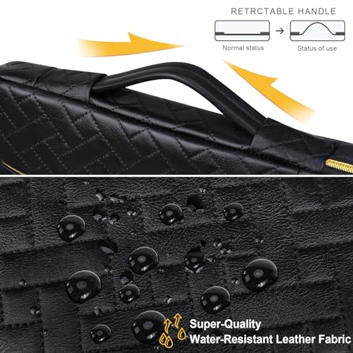 Lacdo 360° Protective Laptop Sleeve Case for 14 inch New MacBook Pro M5 Pro/Max A3426 A3427 (2026), M5/M4/M3/M2/M1 A3434 A3112 A3401 A3185 A2918, 13.8 inch Surface Laptop Computer Bag, Elegant Black - color: Elegant black, size: New MacBook Pro 14 Inch