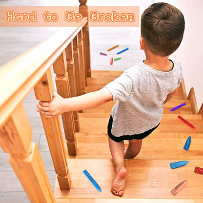 Triangle Jumbo Toddler Crayons 12 Count, Non Toxic Unbreakable Crayons, Easy-Grip Washable, Safe Coloring Gifts for Babies and Children - color: Strip
