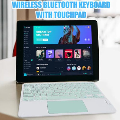 Ultra Slim Wireless Bluetooth Keyboard with Touchpad,10 Inch Ultra-Thin Rechargeable Portable Travel Keyboard for iOS Android Windows Smartphone Laptop Table,Student Kid Boy Girl Women Gift (Green) - color: green