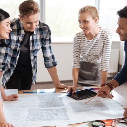 50 Sheets Large Graph Paper 24 X 36 Inch Graph Paper Pad 1 and 1/4inch Ruled Giant Grid Sheet Blueprint Drafting Pad for Engineering Architect Designer Mathematician - color: White and blue
